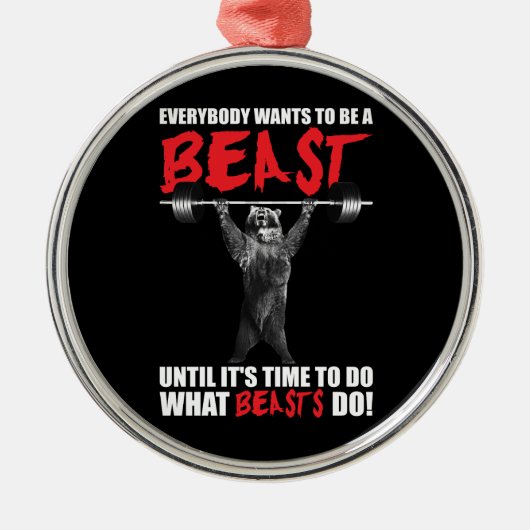 Iedereen wil een beest zijn, een Beer dat opvliegt Metalen Ornament (Voorkant)