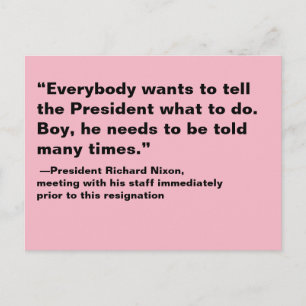 Iedereen wil het President vertellen wat te doen Briefkaart