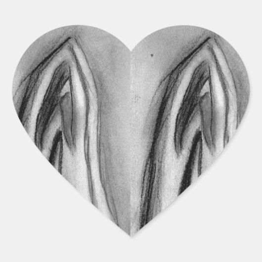 Iedereen zal van dit 'Een gebed bidden' houden. Hart Sticker (Voorkant)