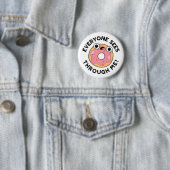 Iedereen ziet door me heen Funny Donut Pun Ronde Button 5,7 Cm (In situ)
