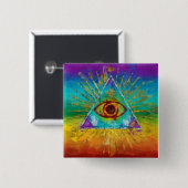 Iedereen ziet het oog van God - abstract schettere Vierkante Button 5,1 Cm (Voorkant /achterkant)