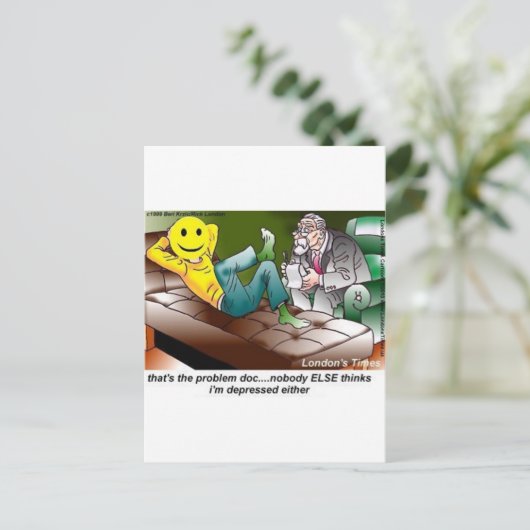 Iedereen zit in de therapie Funny T - shirts Mokke Briefkaart (Staand voorkant)