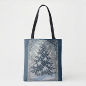 iElegant Christmas Yule Tree Snowflakes and Stars Tote Bag (Voorkant)