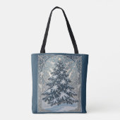 iElegant Christmas Yule Tree Snowflakes and Stars Tote Bag (Achterkant)