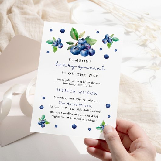 Iemand Berry Special Baby 1e Verjaardag Blueberry Kaart