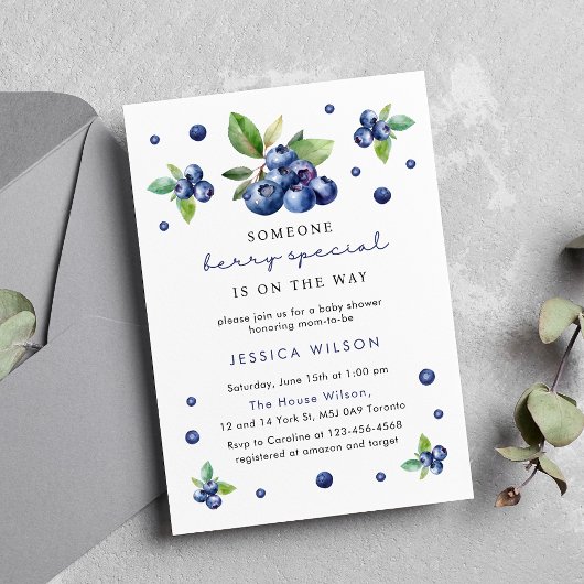 Iemand Berry Special Baby 1e Verjaardag Blueberry Kaart