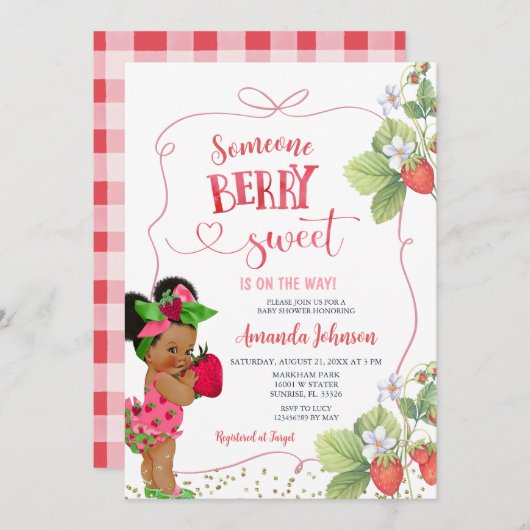 Iemand Berry Sweet Baby shower Hand getekend Kaart (Voorkant / Achterkant)