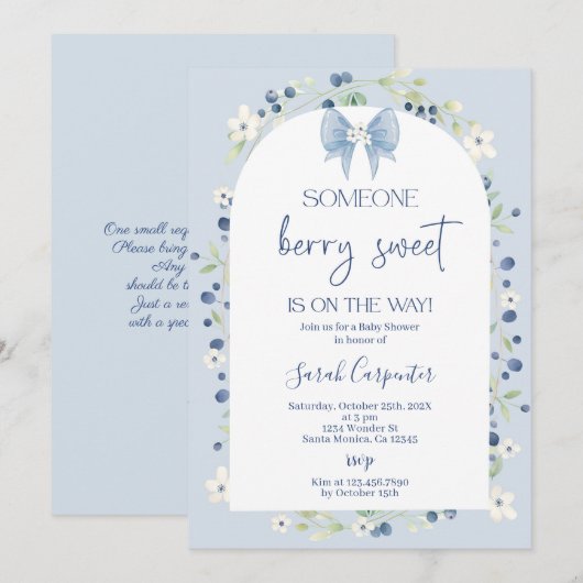 Iemand Berry Sweet Baby shower Kaart (Voorkant / Achterkant)