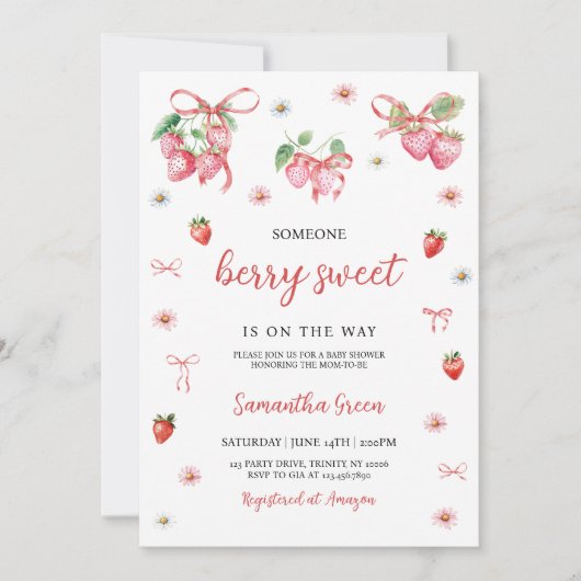 Iemand Berry Sweet Baby shower Kaart (Voorkant)