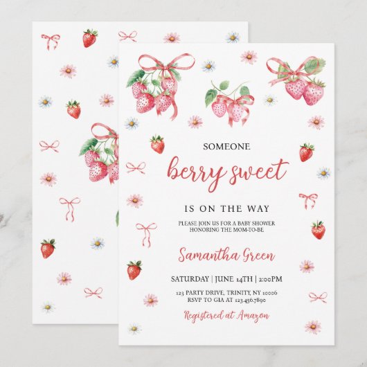Iemand Berry Sweet Baby shower Kaart (Voorkant / Achterkant)