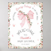 Iemand Berry Sweet Bow Baby shower Welkom Poster (Voorkant)