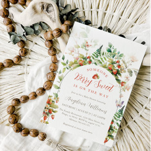 Iemand Berry Sweet Forest Aardbei Baby shower Kaart