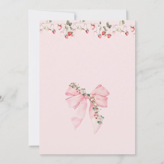 Iemand Berry Sweet Pink Bow Girl Baby shower Kaart (Achterkant)