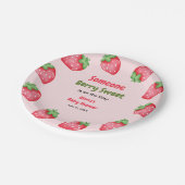 Iemand Berry Sweet Pink Strawberry Baby shower Papieren Bordje (Gekanteld)