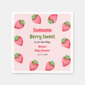 Iemand Berry Sweet Pink Strawberry Baby shower Servet (Voorkant)