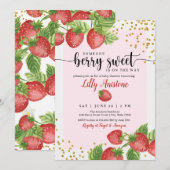 Iemand Berry Sweet Strawberry Baby shower Kaart (Voorkant / Achterkant)