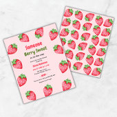Iemand Berry Sweet Strawberry Baby shower Uitnodig