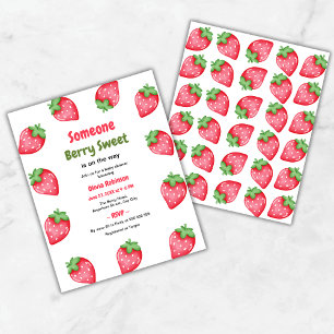 Iemand Berry Sweet Strawberry Baby shower Uitnodig