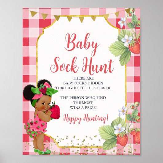 Iemand Berry Sweet Strawberry Baby Sock Hunt Poster (Voorkant)