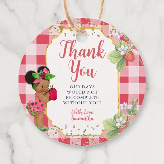 Iemand Berry Sweet Strawberry Girl Bedankt Bedankjes Labels (Achterkant)