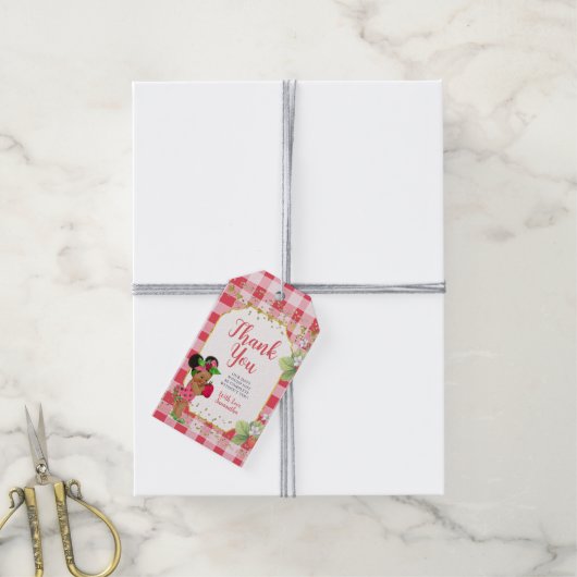 Iemand Berry Sweet Strawberry Girl Bedankt Cadeaulabel (Met Touw)