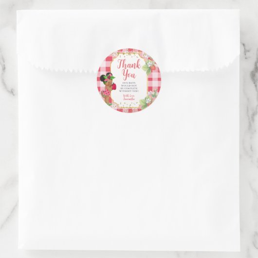 Iemand Berry Sweet Strawberry Girl Bedankt Ronde Sticker (Tas)