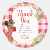 Iemand Berry Sweet Strawberry Girl Bedankt Ronde Sticker (Voorkant)