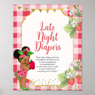 Iemand Berry Sweet Strawberry Late Night Luiers Poster