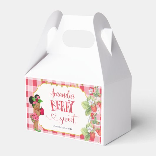Iemand Berry Sweet Strawberry Meisje Baby shower Bedankdoosjes (Voorkant Zijde)