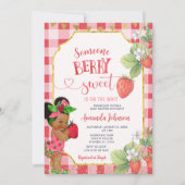 Iemand Berry Sweet Strawberry Meisje Baby shower Kaart (Voorkant)