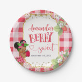 Iemand Berry Sweet Strawberry Meisje Baby shower Papieren Bordje (Voorkant)
