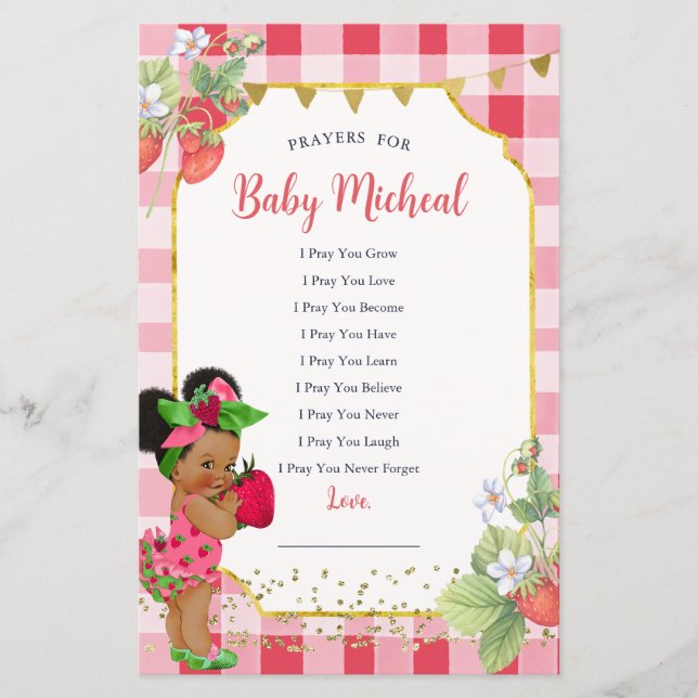 Iemand Berry Sweet Strawberry Prayers voor Baby (Voorkant)