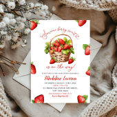 Iemand Berry Sweet Strawberry Theme Baby shower Kaart