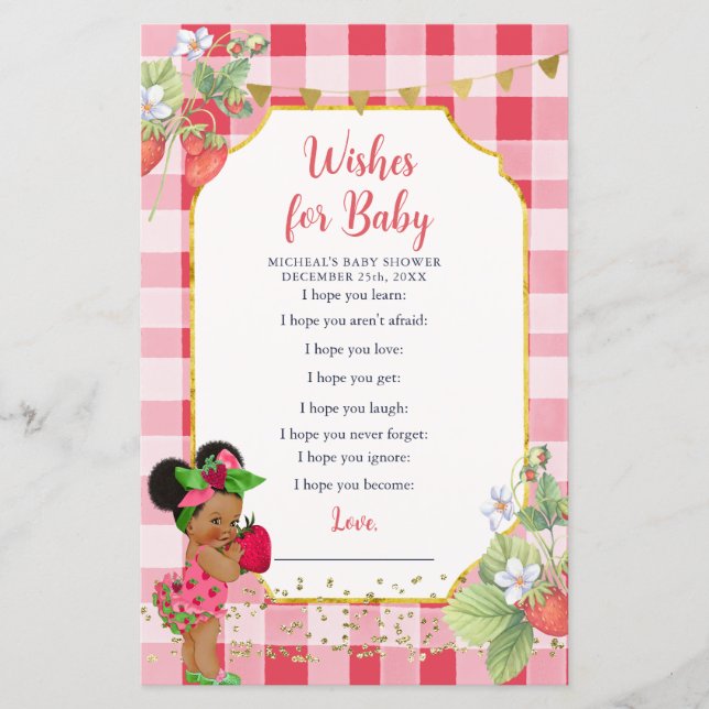 Iemand Berry Sweet Strawberry wenst voor Baby (Voorkant)