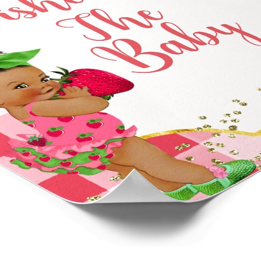 Iemand Berry Sweet Strawberry wenst voor Baby Poster (Hoek)