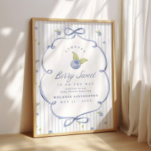 Iemand Berry Zoet Blauw Baby Shower Welkom