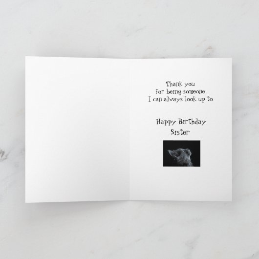 Iemand die ik zie zuster Birthday Animal Humor Kaart (Binnen)