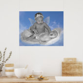 Iemand die over mij kijkt - Zwart-witafdrukken Poster (Keuken)