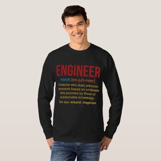 Iemand die Precision Guesswork engineer T-shirt (Voorkant volledig)