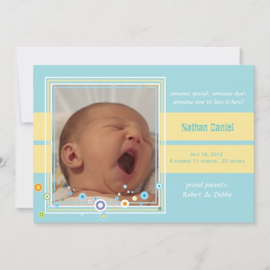 Iemand een nieuwe - Baby - bekendmakingskaart Aankondiging (Voorkant)