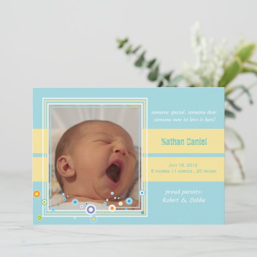 Iemand een nieuwe - Baby - bekendmakingskaart Aankondiging (Staand voorkant)