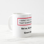 Iemand geeft erom, niet ik, grappig, humor geperso koffiemok (Voorkant links)