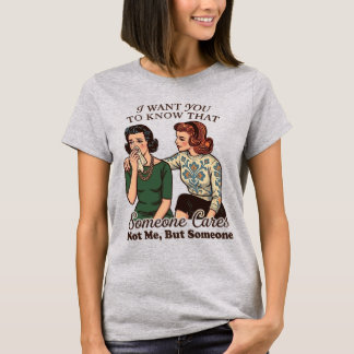 Iemand geeft erom t-shirt