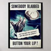 Iemand heeft Button je lip. Poster (Voorkant)