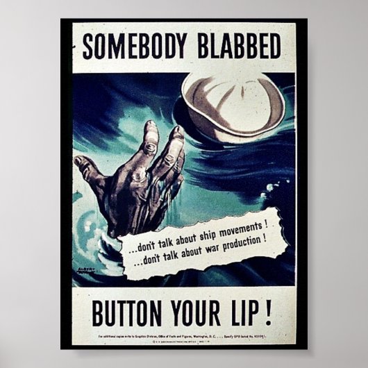 Iemand heeft Button je lip. Poster (Voorkant)