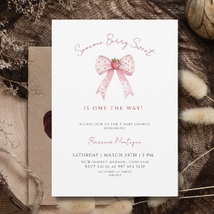 Iemand heel lief Aardbei Boog Baby Shower Kaart