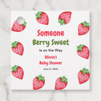 Iemand heel zoete aardbei baby shower bedankjes labels