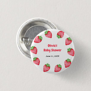 Iemand heel zoete aardbei baby shower favor  ronde button 3,2 cm