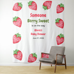 Iemand heel zoete aardbei baby shower wandkleed