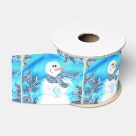 Iemand houdt van je emotionele Snowman Grosgrain Lint